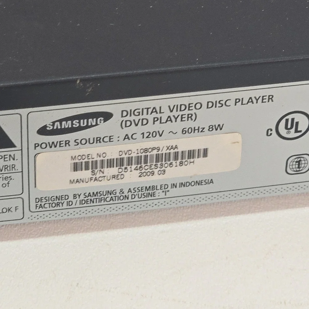 Samsung DVD-1080P9 DVD Player HDMI 1080p No Remote (Tested and Working)